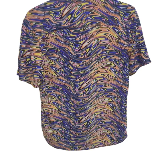 Modern Abstract Design Vibrant Men's Swirl Pattern Shirt Size Small - Picture 2 of 5